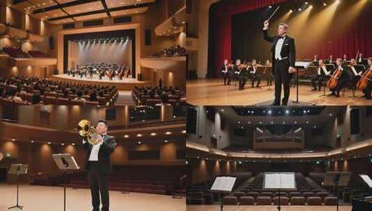 交响乐团演奏高清在线视频素材下载