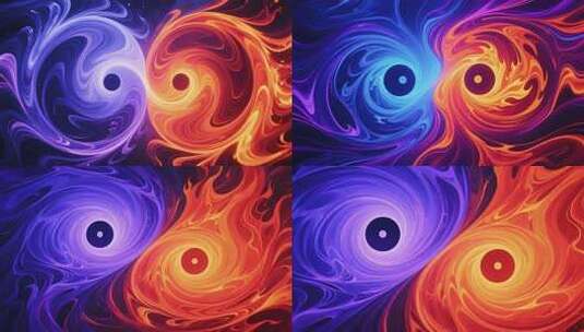 双色流体漩涡动画素材高清在线视频素材下载
