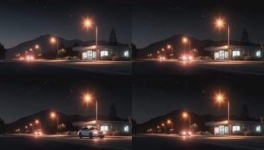 夜幕下公路车流不息的律动高清在线视频素材下载