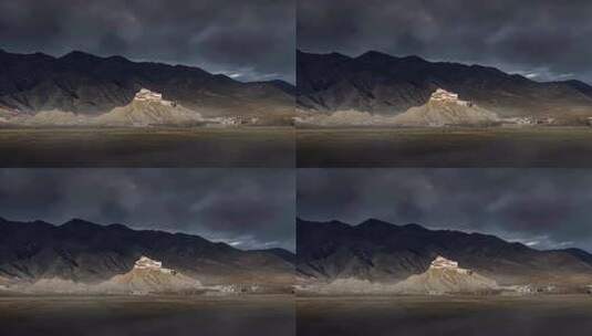 西藏高原布达拉宫远景高清在线视频素材下载