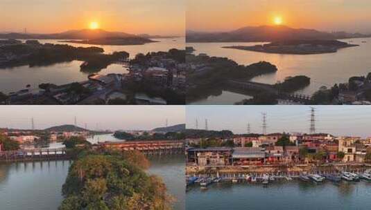 顺德龙江左滩甘竹滩水利工程高清在线视频素材下载