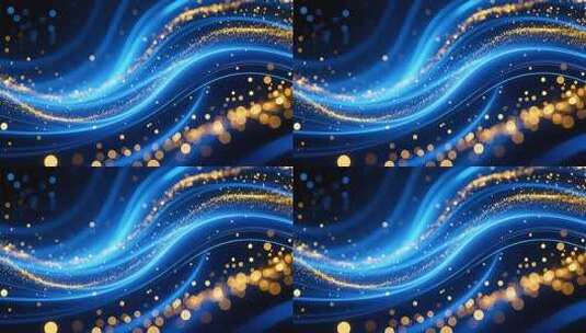 金色粒子光线流动舞台背景素材科技质感4K高清在线视频素材下载