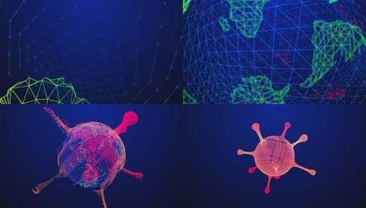 3D渲染抽象病毒模型高清在线视频素材下载