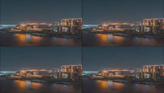 重庆_南滨路_长江夜景_重庆双子塔高清在线视频素材下载