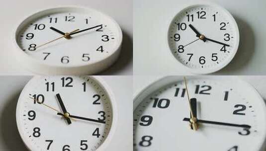 白色圆形时钟特写高清在线视频素材下载