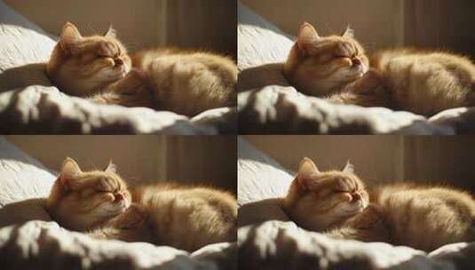 阳光午后小猫咪的慵懒睡眠时光高清在线视频素材下载