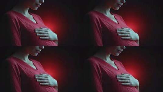 孕妇轻抚腹部感受新生命的力量高清在线视频素材下载