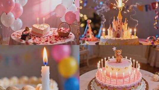 生日快乐 温馨生日庆祝场景 生日蛋糕高清在线视频素材下载