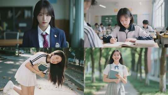 学校学生服女生教室内视频高清在线视频素材下载