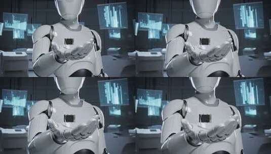 未来科技AI机器人展示芯片高清在线视频素材下载