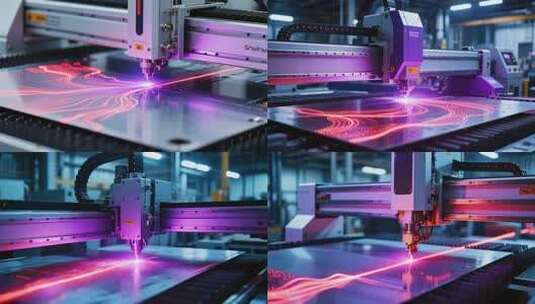 激光设备加工操作画面高清在线视频素材下载