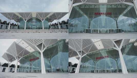 天津国家会展中心 全景360星球模式高清在线视频素材下载