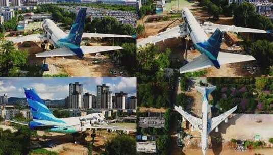 波音747 航空主题文创园高清在线视频素材下载