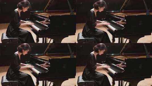 女性演奏钢琴素材高清在线视频素材下载