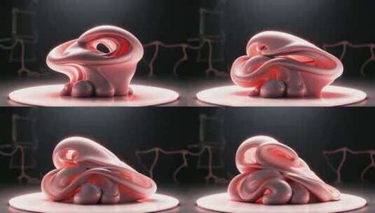 3D渲染抽象立体造型素材高清在线视频素材下载