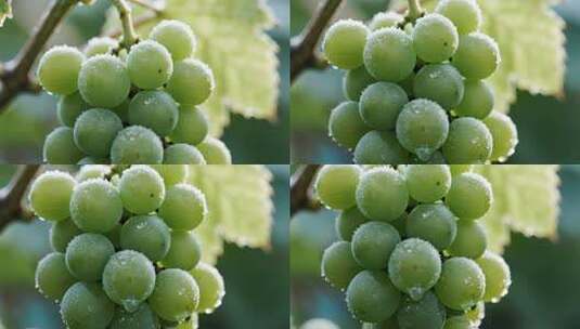 霜降葡萄冰霜唯美农业水果视频高清在线视频素材下载
