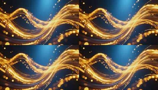 金色粒子光线流动舞台背景素材科技质感4K高清在线视频素材下载