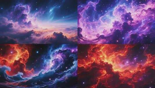 梦幻星空粒子动画效果高清在线视频素材下载