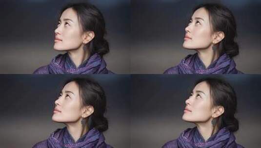 东方女性沉思眺望未来高清在线视频素材下载