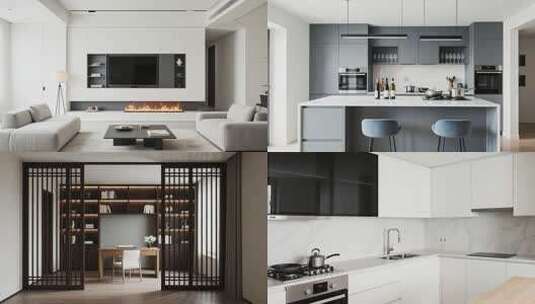 极简现代生活空间设计展示高清在线视频素材下载