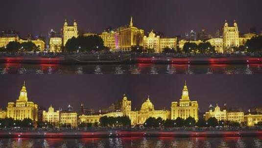 上海黄浦江看外滩夜景高清在线视频素材下载