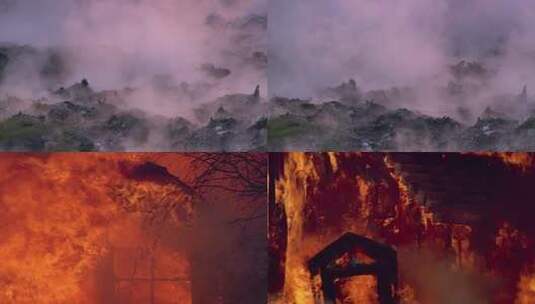 燃烧的房子起火合集1高清在线视频素材下载