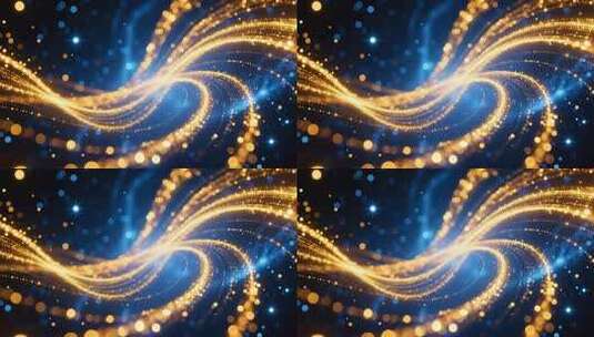 金色粒子光线流动舞台背景素材科技质感4K高清在线视频素材下载