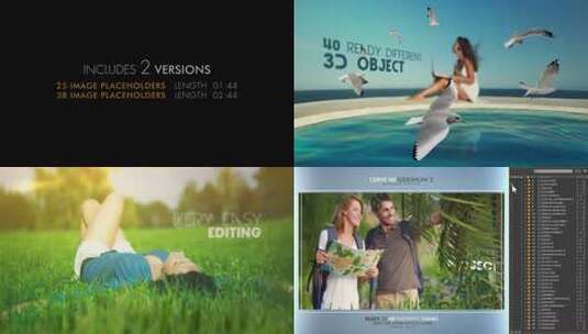 视差效果幻灯片高清AE视频素材下载