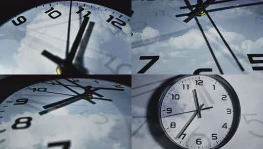 4k意向时间时钟抽象时间概念高清在线视频素材下载