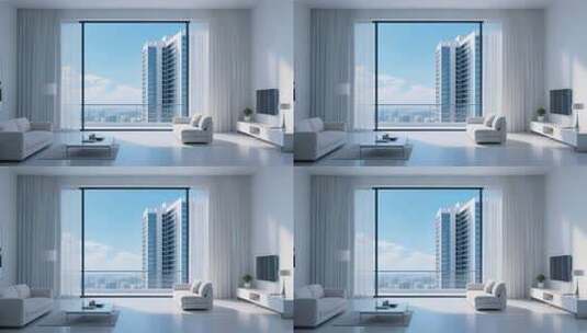 现代简约风格客厅室内场景高清在线视频素材下载