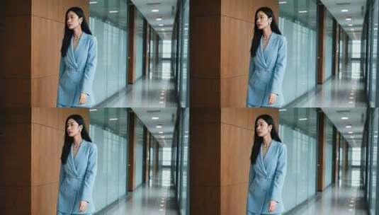 商务职场中行走的青年女商人高清在线视频素材下载