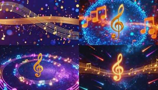 音符 音律 律动星空背景 舞台背景高清在线视频素材下载