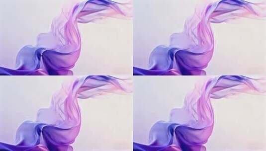 飘动的紫色渐变抽象绸带高清在线视频素材下载