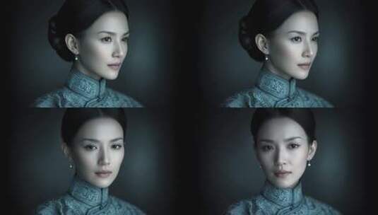唐朝古典女子清新淡雅侧颜高清在线视频素材下载