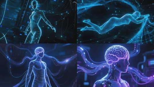 神经网络 大脑 ai 机器人 数字人4K3高清在线视频素材下载