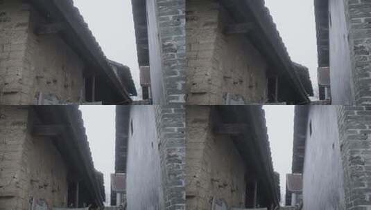 古村古巷里的传统建筑特写高清在线视频素材下载