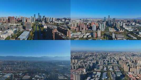 西安高新一、二期锦业路、丈八一路CBD航拍高清在线视频素材下载