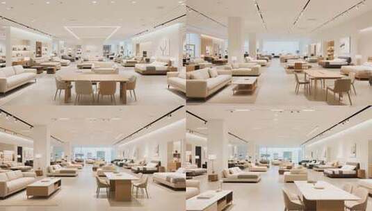 现代简约风格家具展厅高清在线视频素材下载