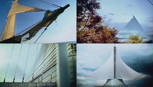 树林旁现代建筑远景画面高清在线视频素材下载