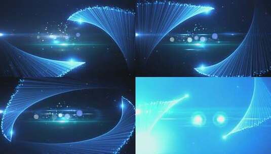 蓝色粒子光线科技背景素材高清在线视频素材下载