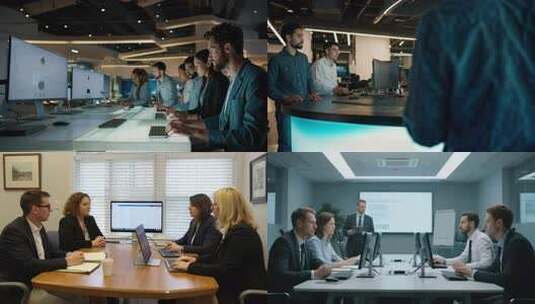 商务团队会议科研讨论高清在线视频素材下载