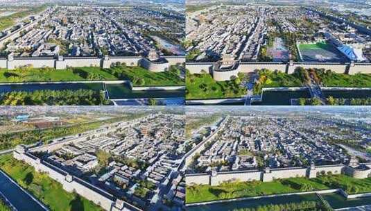 航拍太原古城秋天全景高清在线视频素材下载