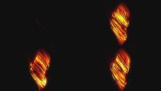 黑色背景火焰攻击特效展示高清在线视频素材下载