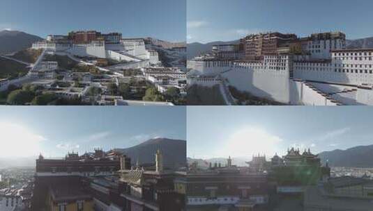 拉萨布达拉宫航拍高清在线视频素材下载
