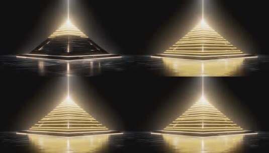 金色光芒照耀下的阶梯金字塔高清在线视频素材下载