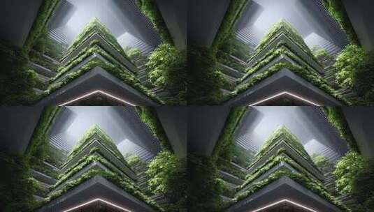 垂直绿化建筑的生态和谐之美高清在线视频素材下载