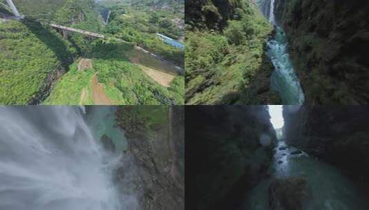 马岭河大峡谷瀑布fpv穿越机航拍贵州兴义高清在线视频素材下载