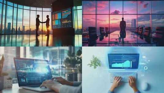 商务合作握手成功人士商业合作商业精英背影高清在线视频素材下载