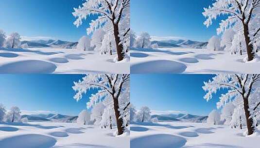 冬至冬季立冬入冬雪景4K高清在线视频素材下载