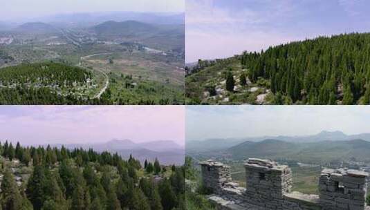 4K山东齐长城遗址航拍高清在线视频素材下载